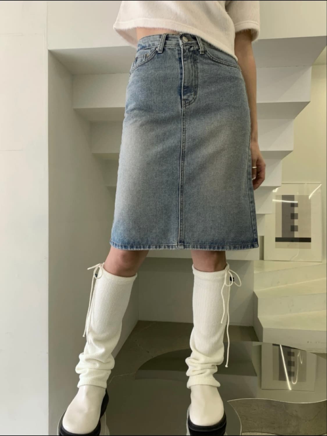 [새상품] 미디스커트 청치마 S 상품이미지2