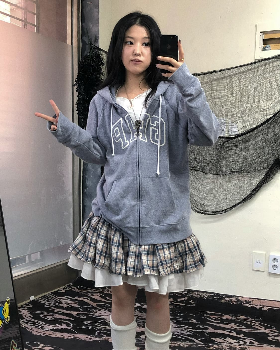 GAP 화이트 블루 데일리 모리 코디 상품이미지2