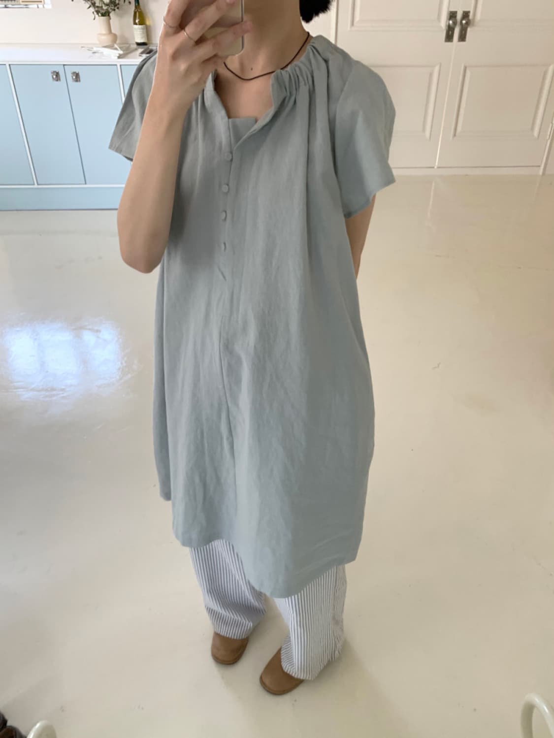 울림 린넨 셔츠 원피스 상품이미지5