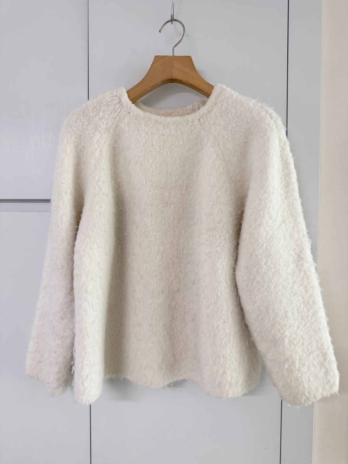 오버듀플레어 퍼울 니트 아이보리 상품이미지4