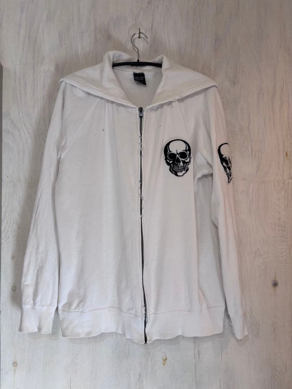 04SS 넘버나인 더블 스컬 지퍼 후디 화이트 상품이미지1