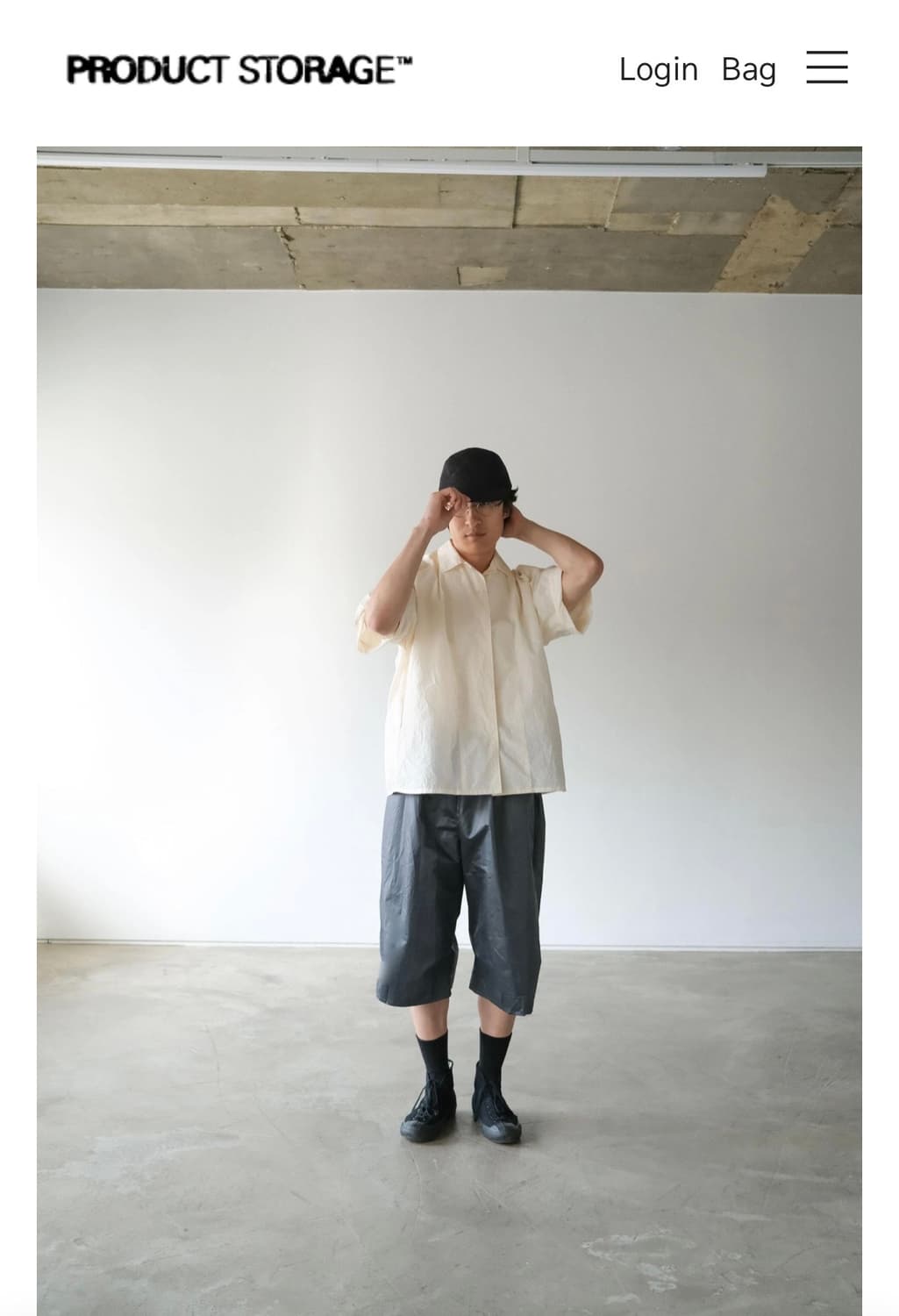 프로덕트 스토리지 WRINKLE HALF SHIRTS IVORY 상품이미지3