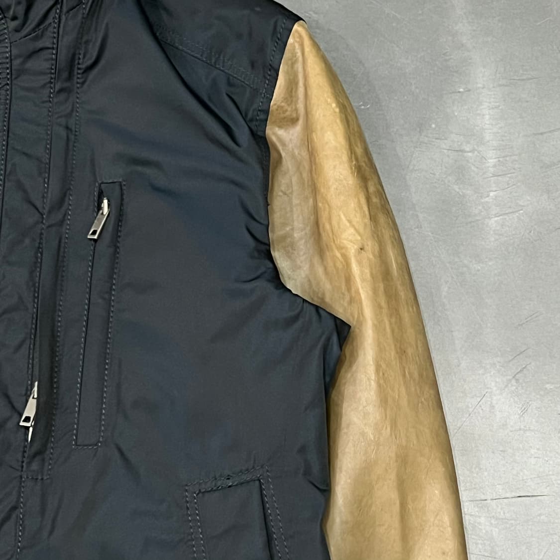  솔리드 옴므 레더 집업 자켓 y14958 상품이미지4