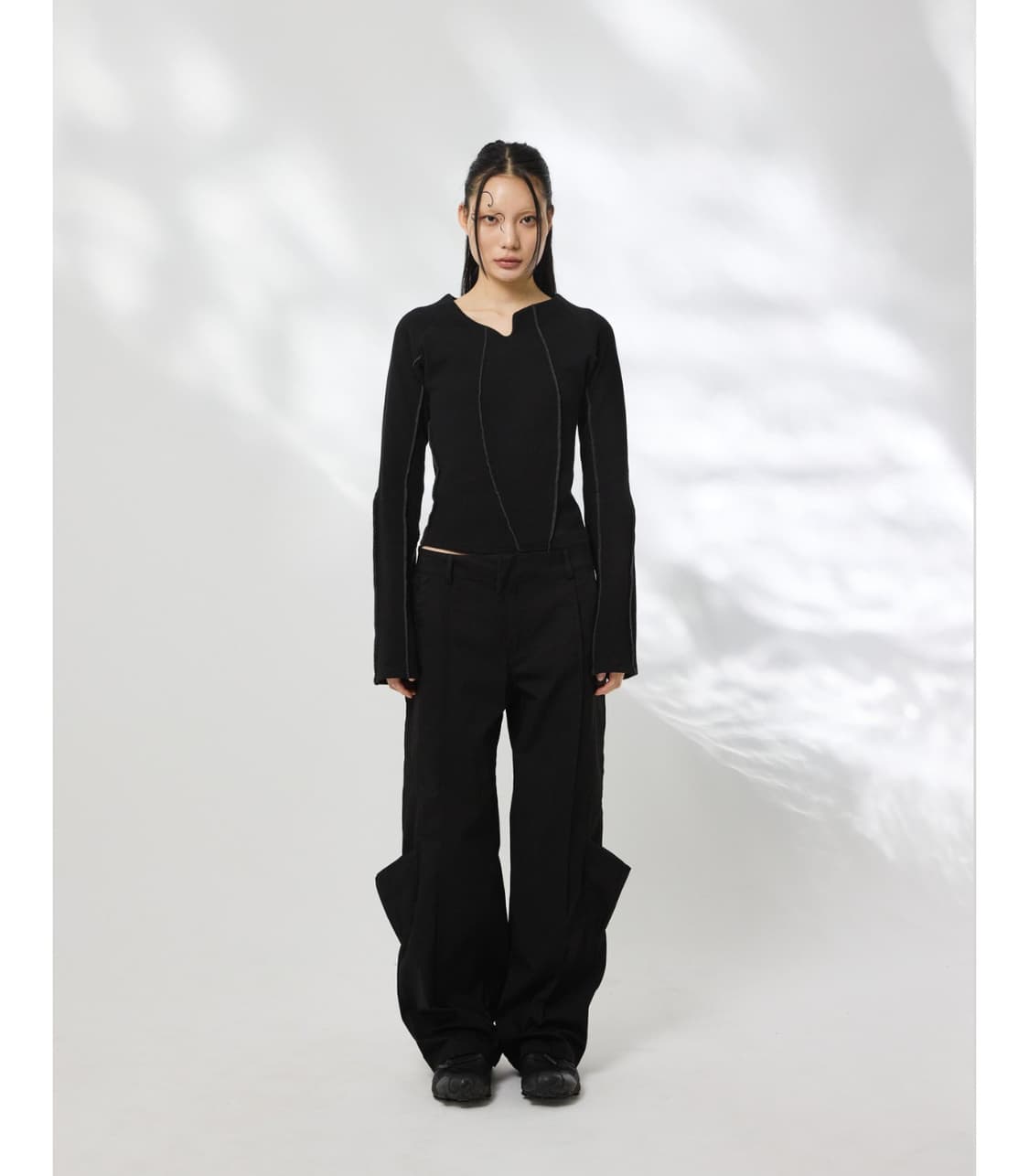 Mystephenm 와이드 팬츠 블랙 상품이미지1