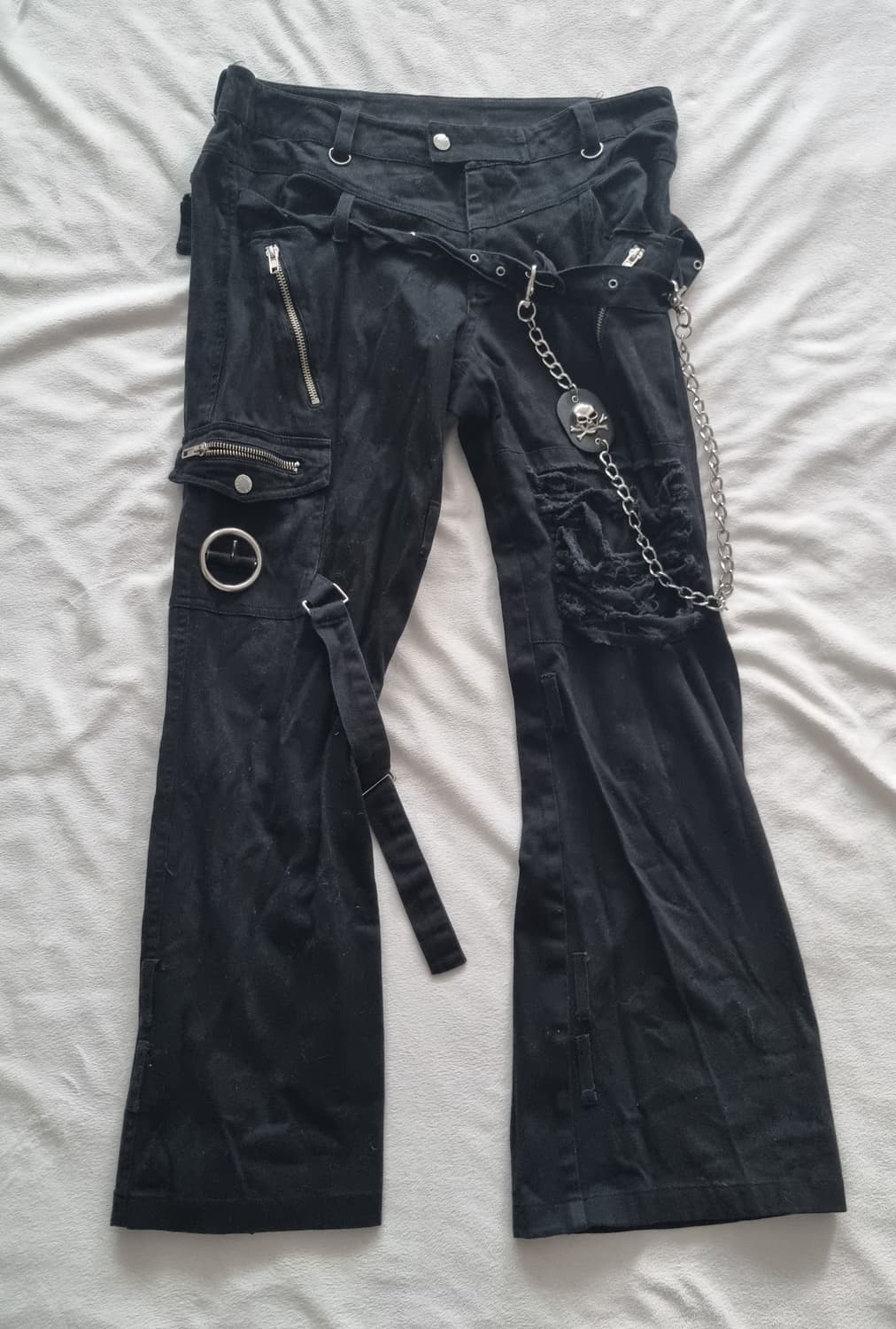 펑크레이브 그런지 펑크 블랙 팬츠 상품이미지1