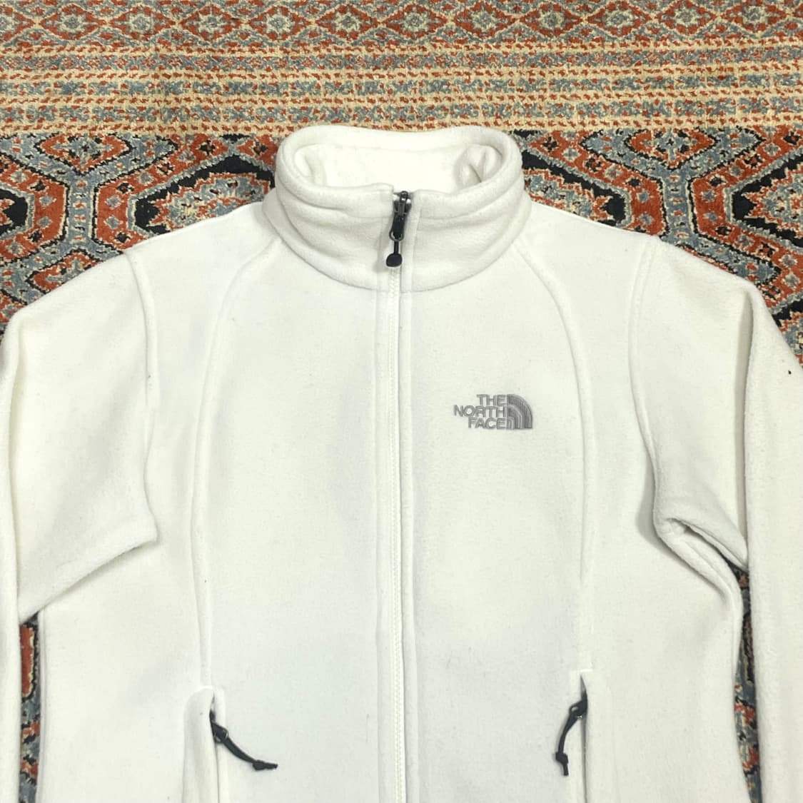 노스페이스 화이트 플리스 집업 자켓 여성S 상품이미지2
