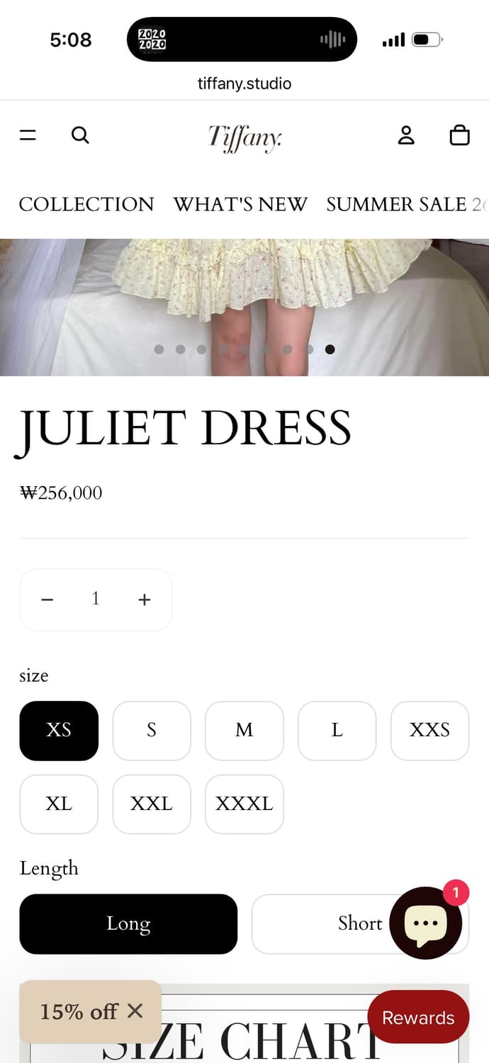 티파니스튜디오 플라워 롱 원피스 퍼프 반팔 프릴 휴양지원피스 상품이미지9