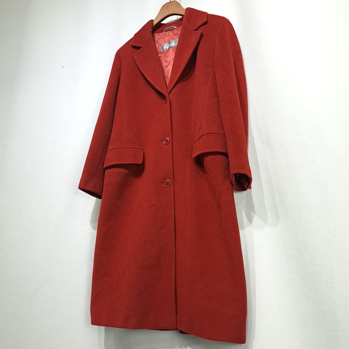 CL229 L 막스마라 90s 이태리판 앙고라울 실버라벨 레드 코트 상품이미지10