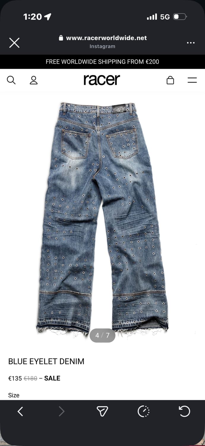 Racer worldwide Blue Eyelet Denim 상품이미지4