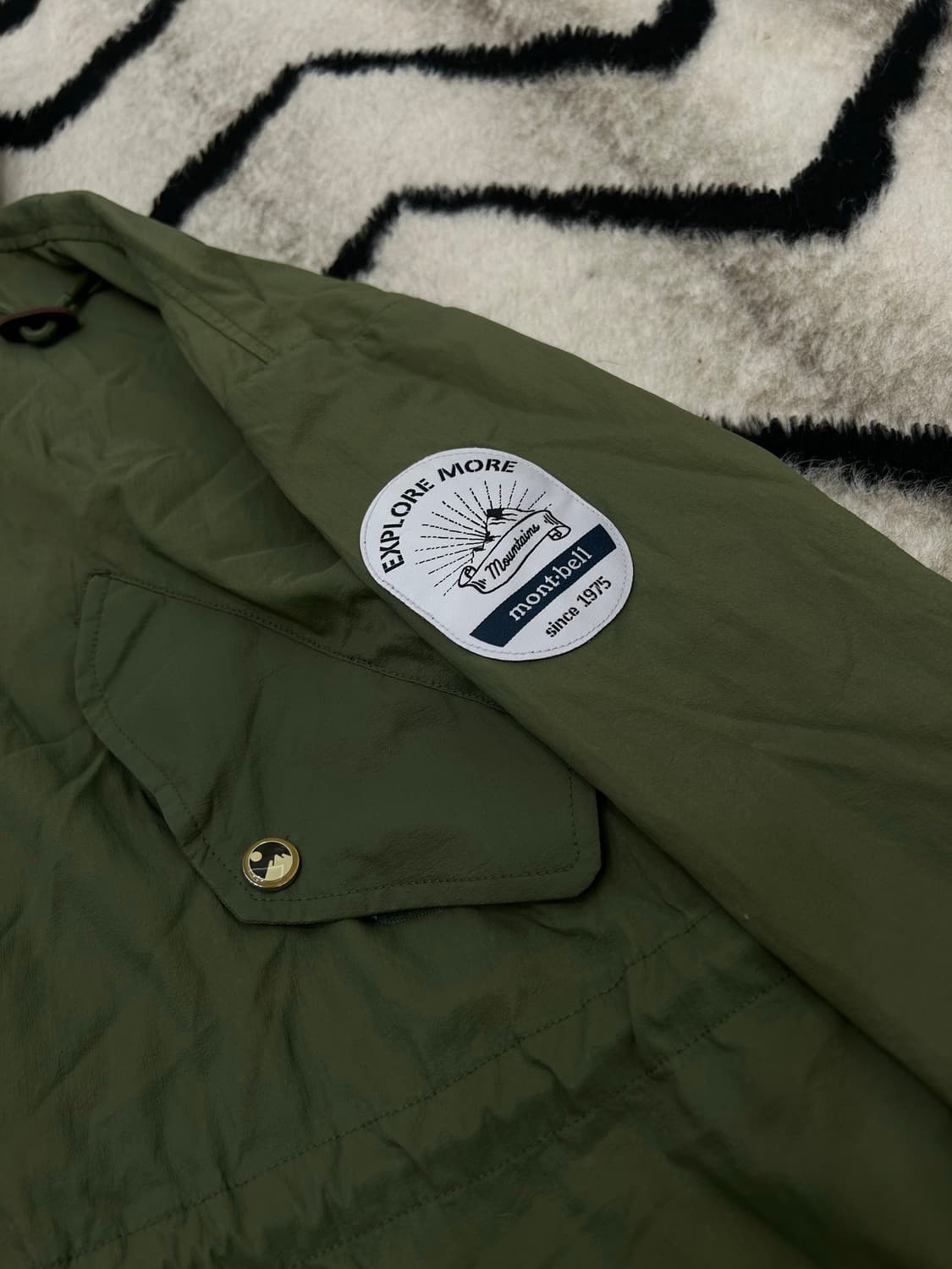 [M]몽벨 방풍 나일론 후드 사파리 자켓/카키 상품이미지1