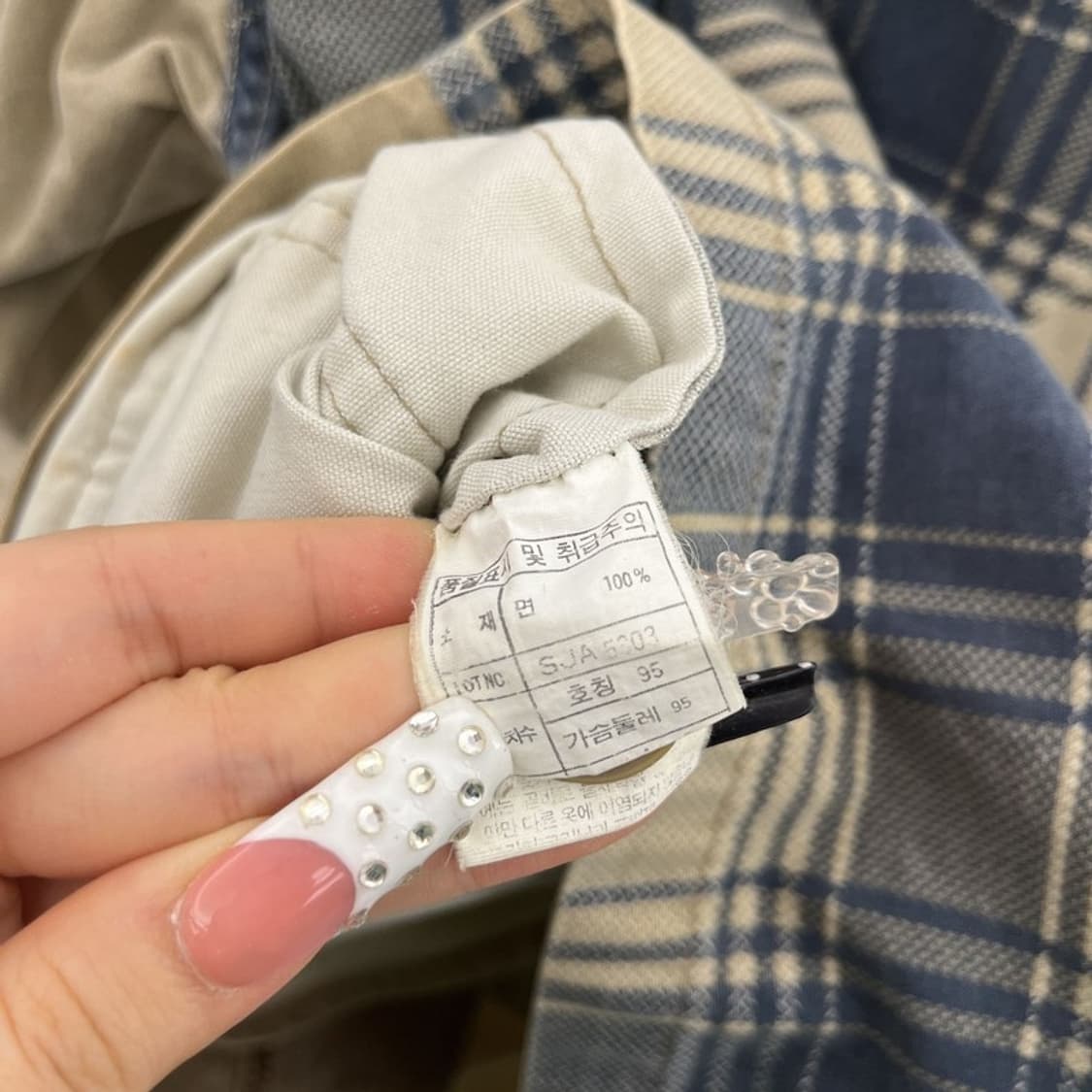 쉐인진 빈티지 코지 트러커 언발 체크 워크 자켓 95 C10398 상품이미지6