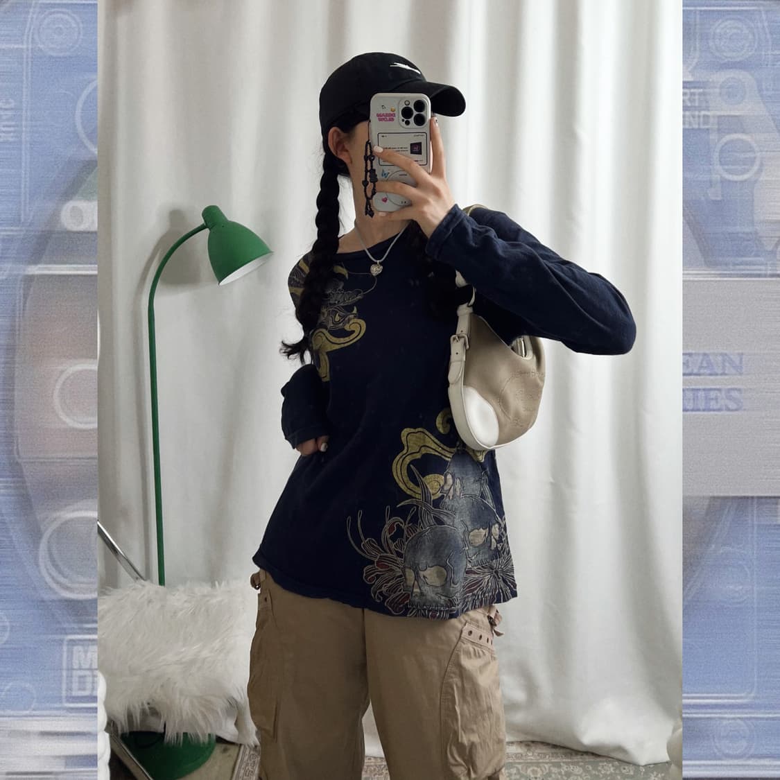 네이비 오리엔탈 롱 슬리브 상품이미지2