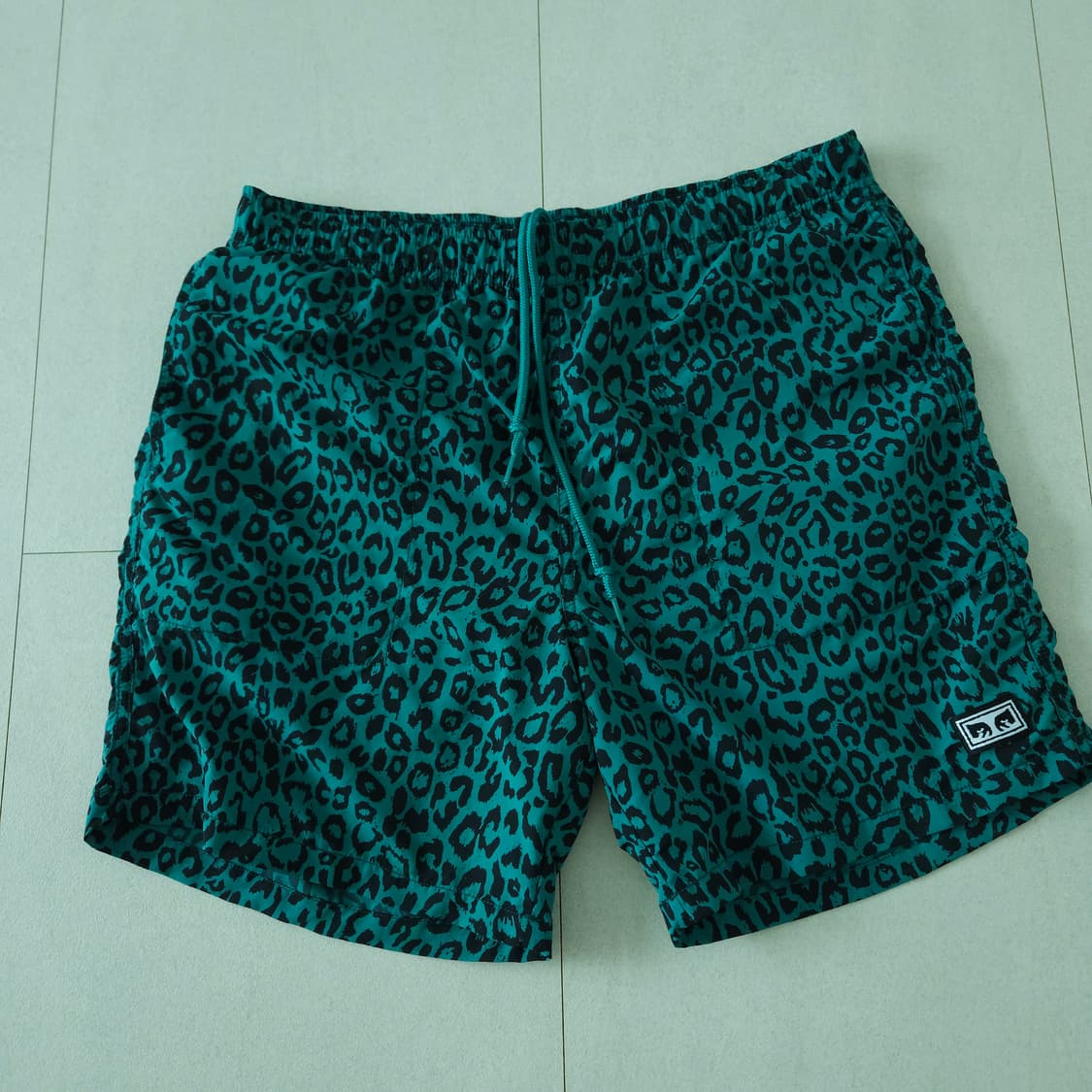 [M] 오베이 레오파드 그린 쇼츠 상품이미지1