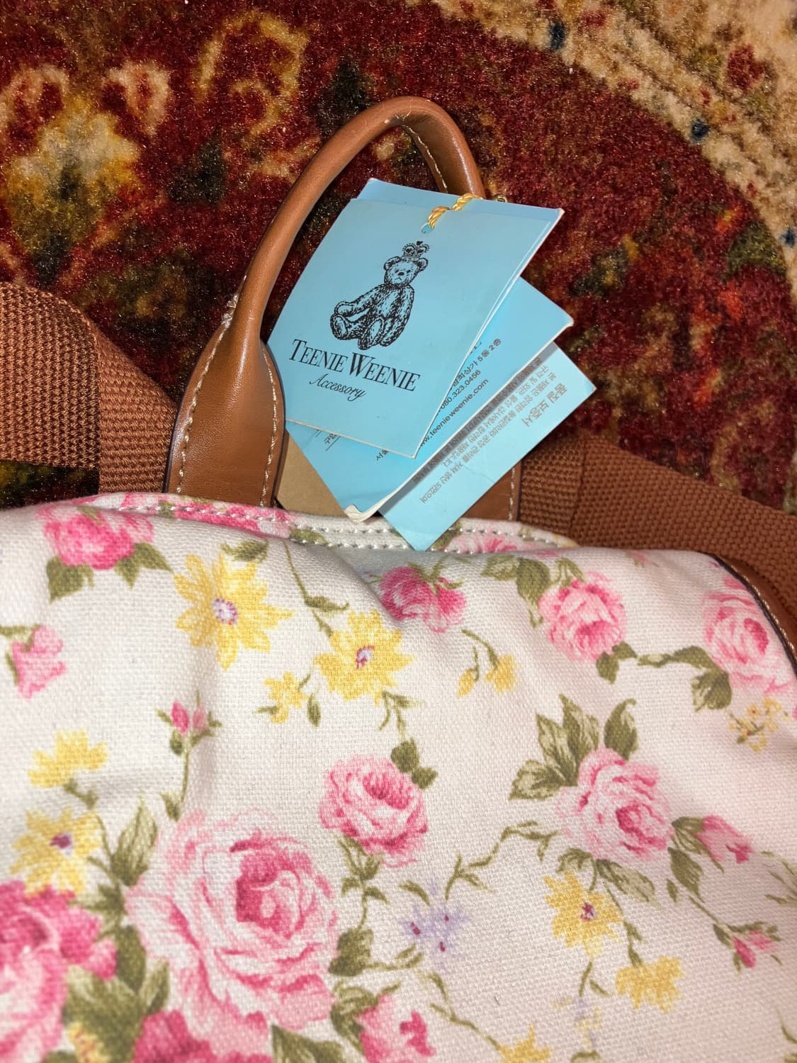 티니위니 플라워 레더 포인트 캔버스 백팩 상품이미지4