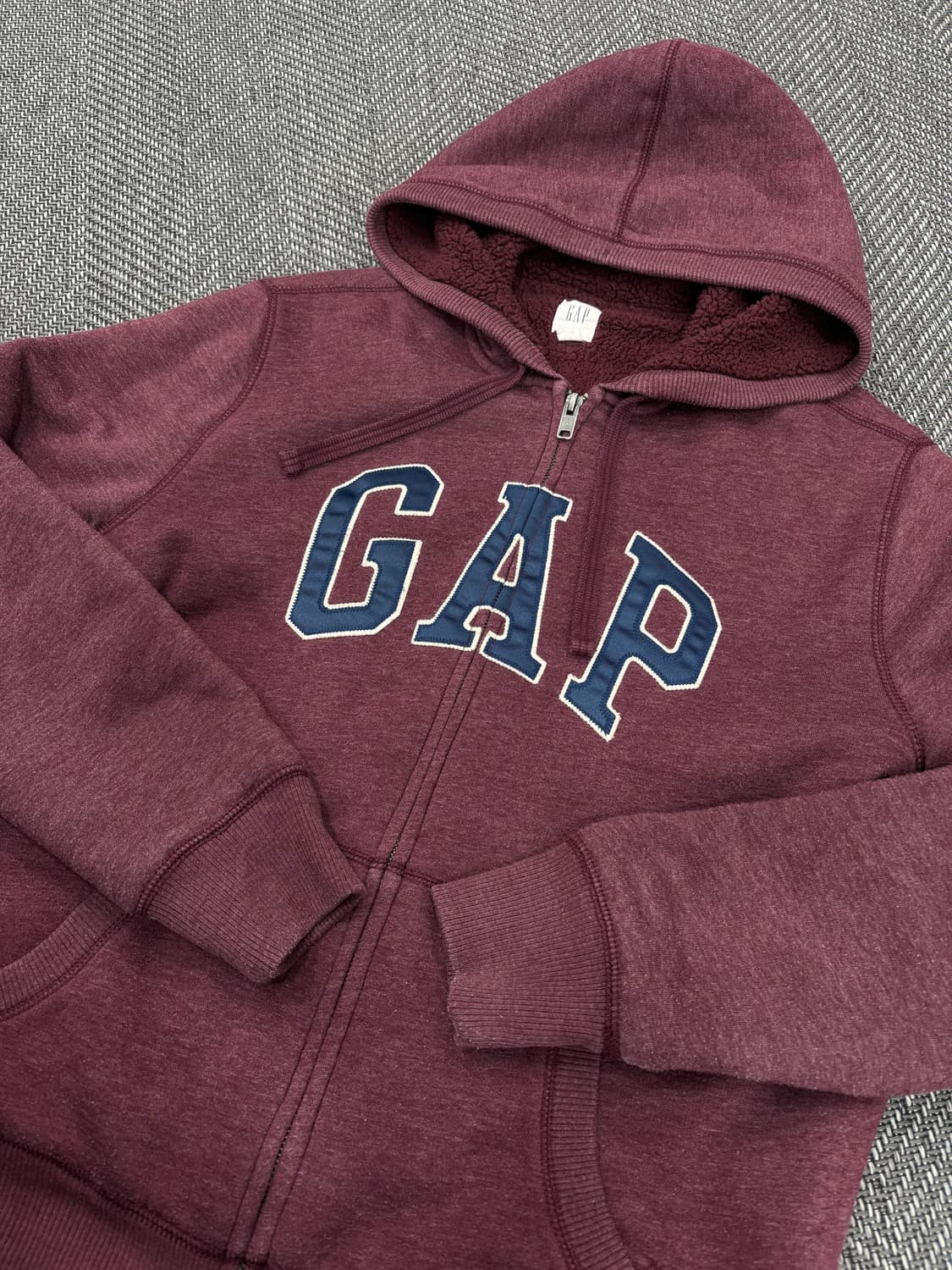 Gap 갭 양털 후드집업 버건디m 상품이미지5