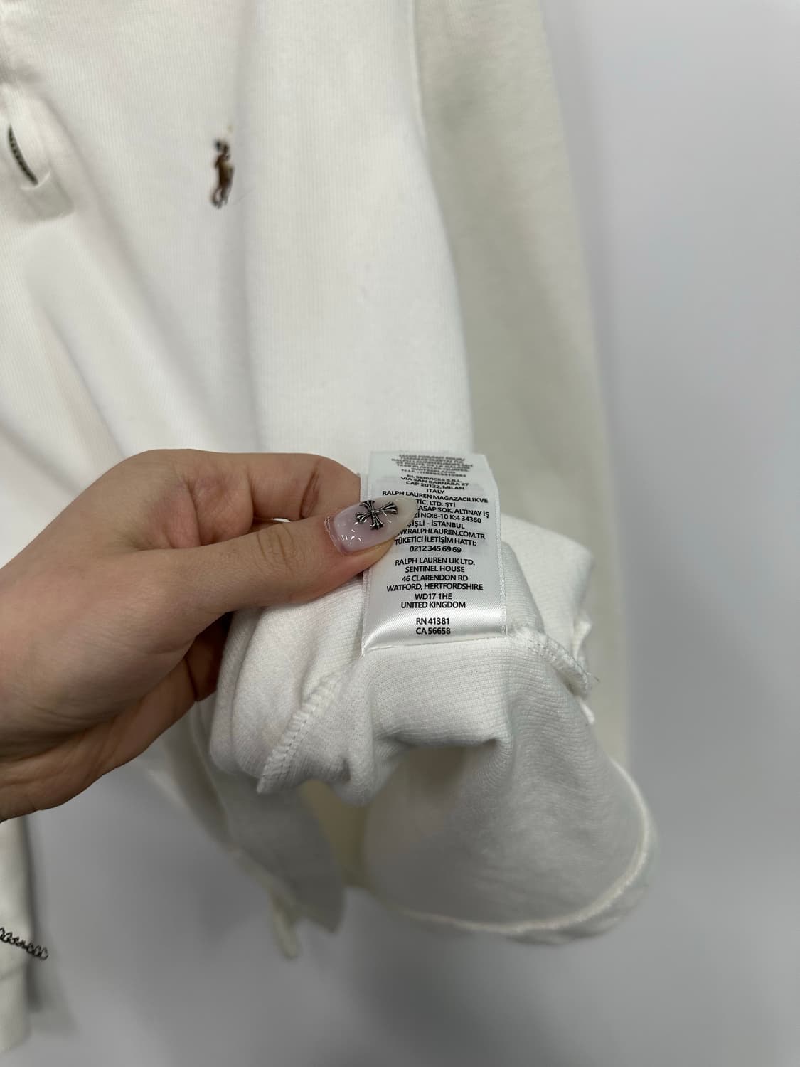 폴로 화이트 니트 반집업  상품이미지3