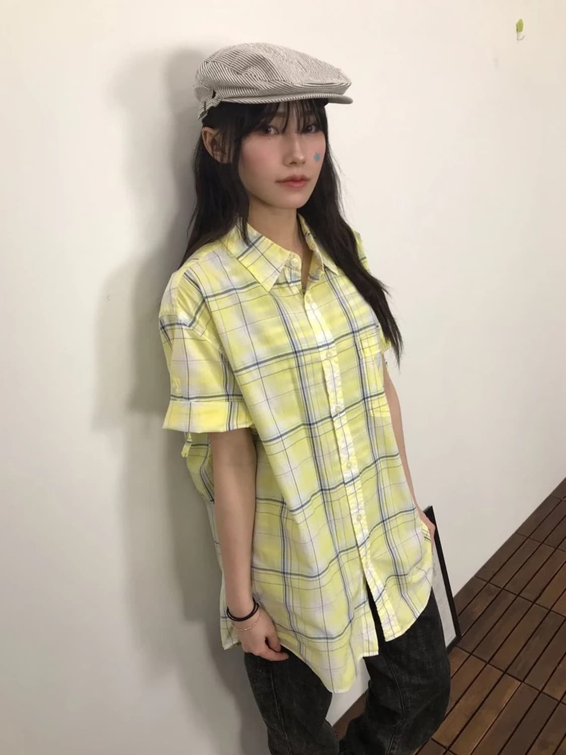 Uniqlo Yellow Plaid Shirt 상품이미지1