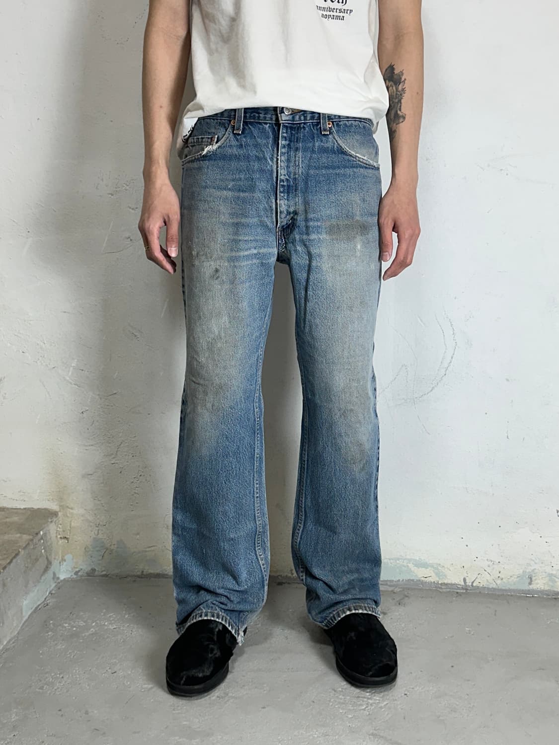 90's USA Made 빈티지 리바이스 517 오렌지탭 부츠컷 데님 상품이미지3