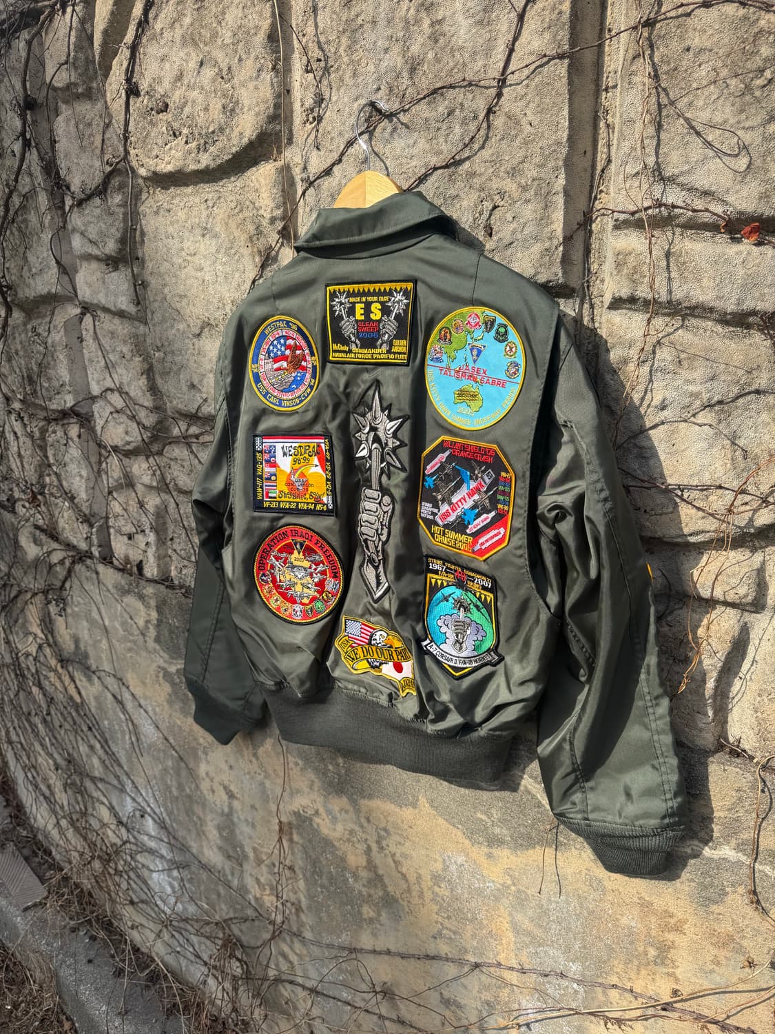 휴스턴 제팬 미군 미공군 복각 cwu-36p 항공 점퍼 자켓 풀패치 상품이미지4
