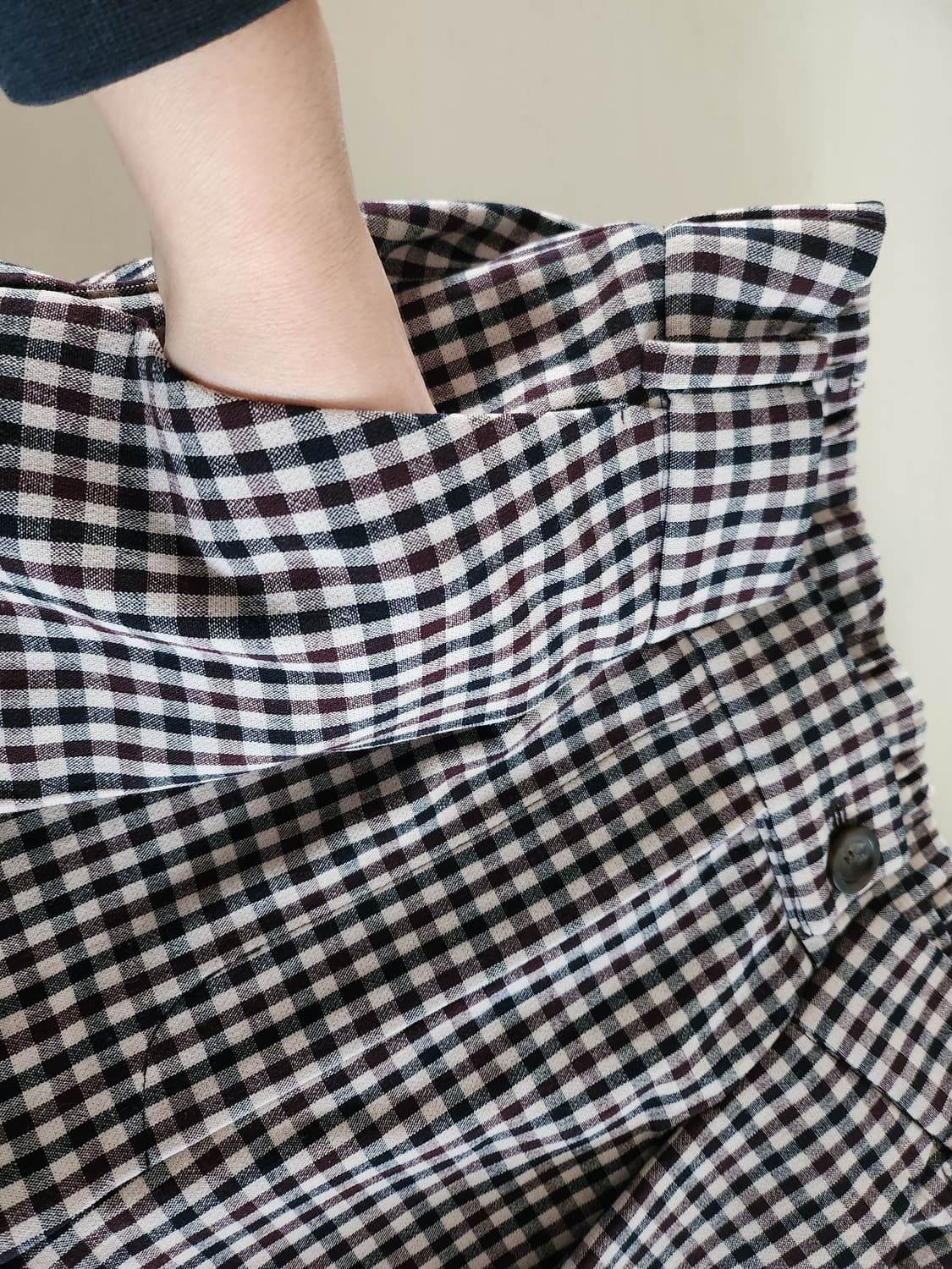 길트프리 울 체크 핀턱 멋진 바지 상품이미지6