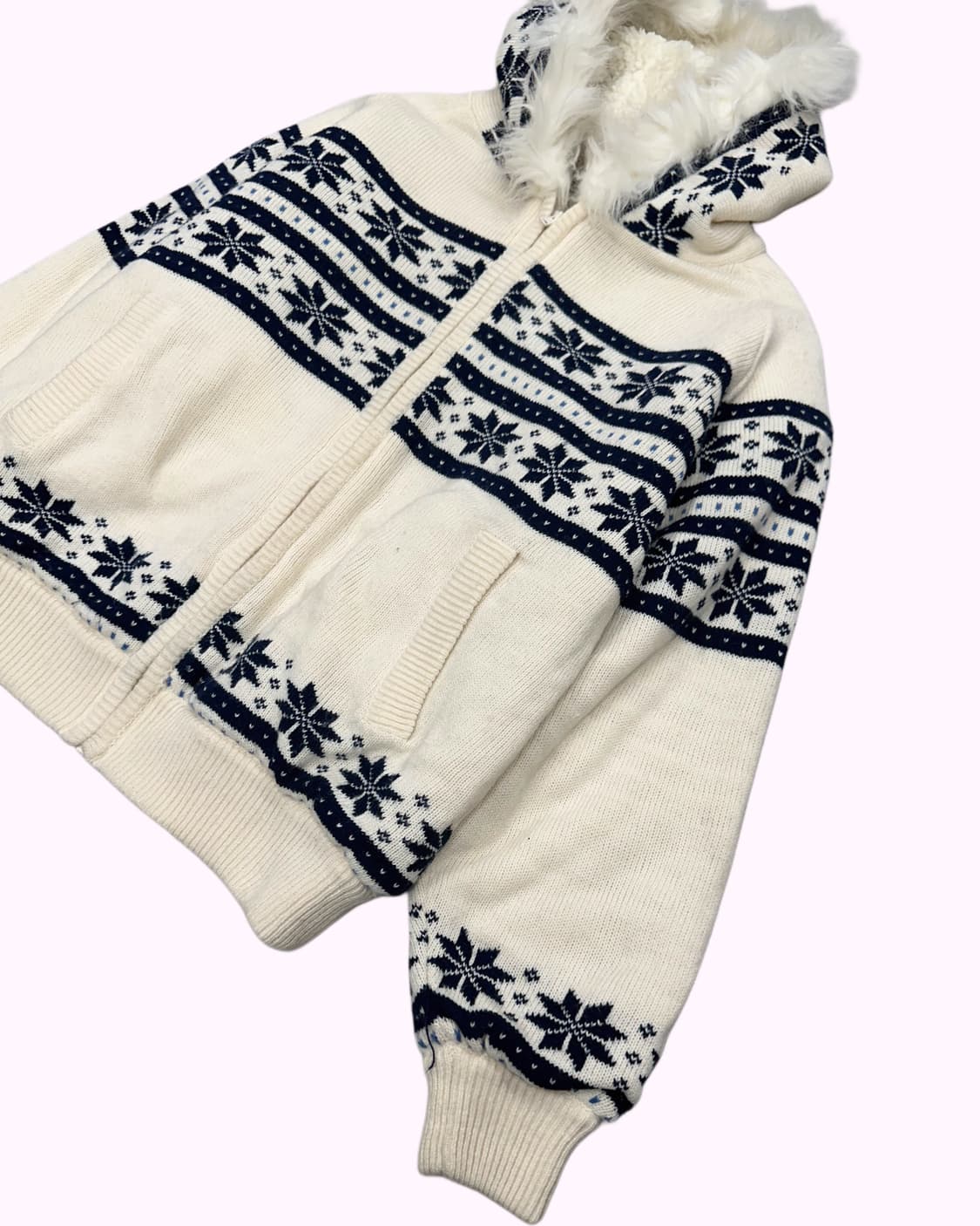 snow fur hood knit jacket 상품이미지3