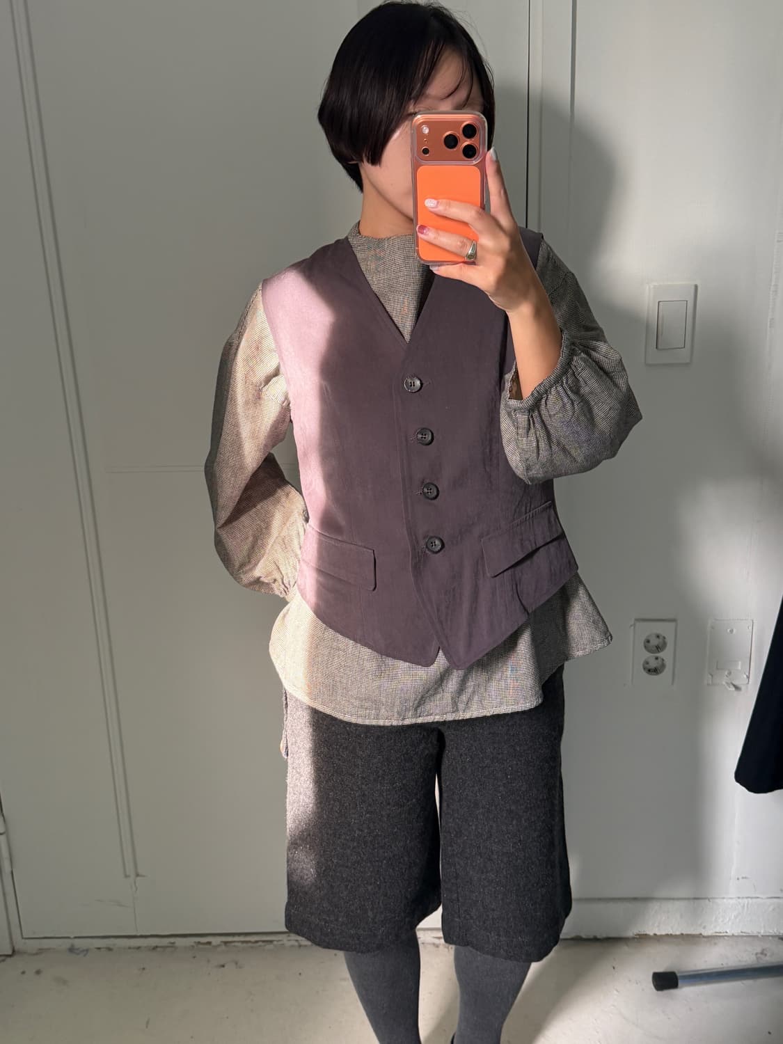 일본빈티지 차콜그레이 베스트  상품이미지3