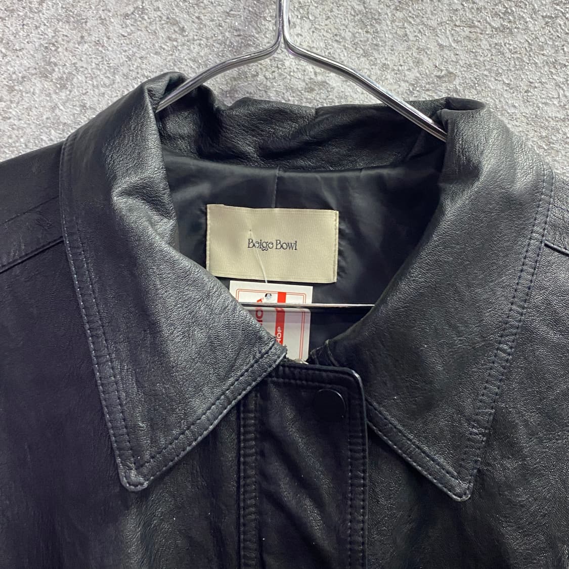 빈티지 베이지 보울 레더 자켓 B3075 상품이미지3