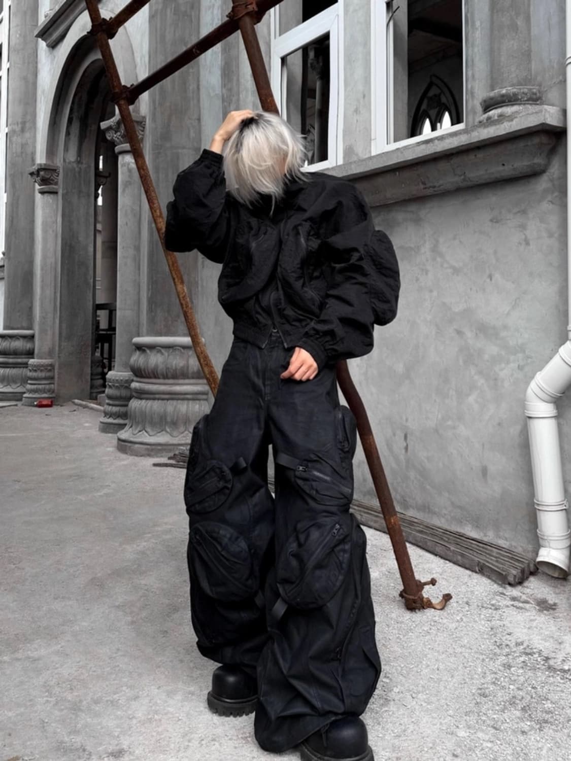 Vaguardia Dark Waxed Loose Utility Pants 상품이미지9