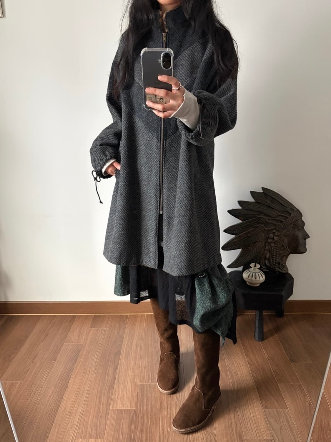 wool zip-up coat 상품이미지5