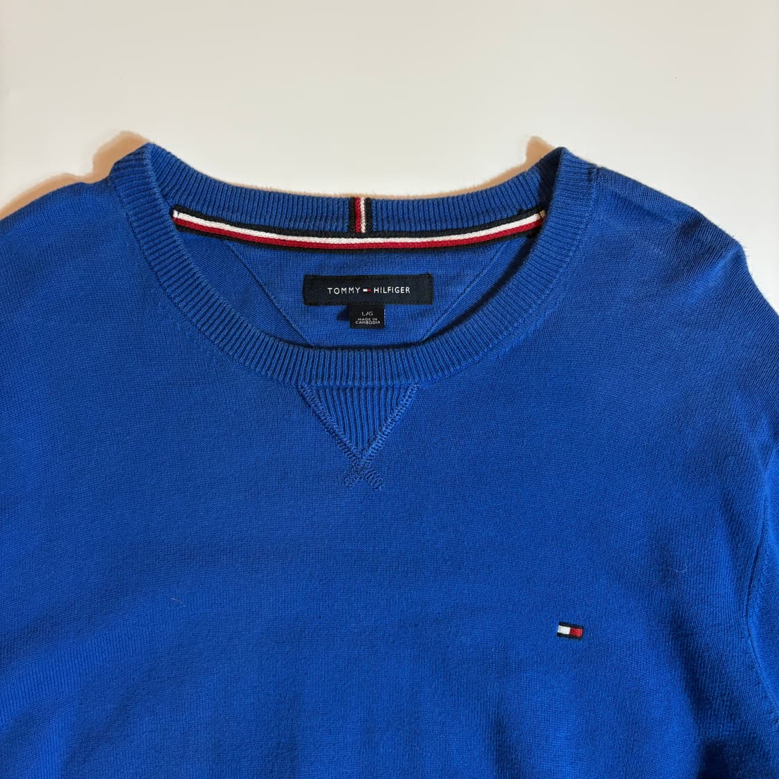 타미힐피거 플래그 로고 블루 코튼 니트 상품이미지2