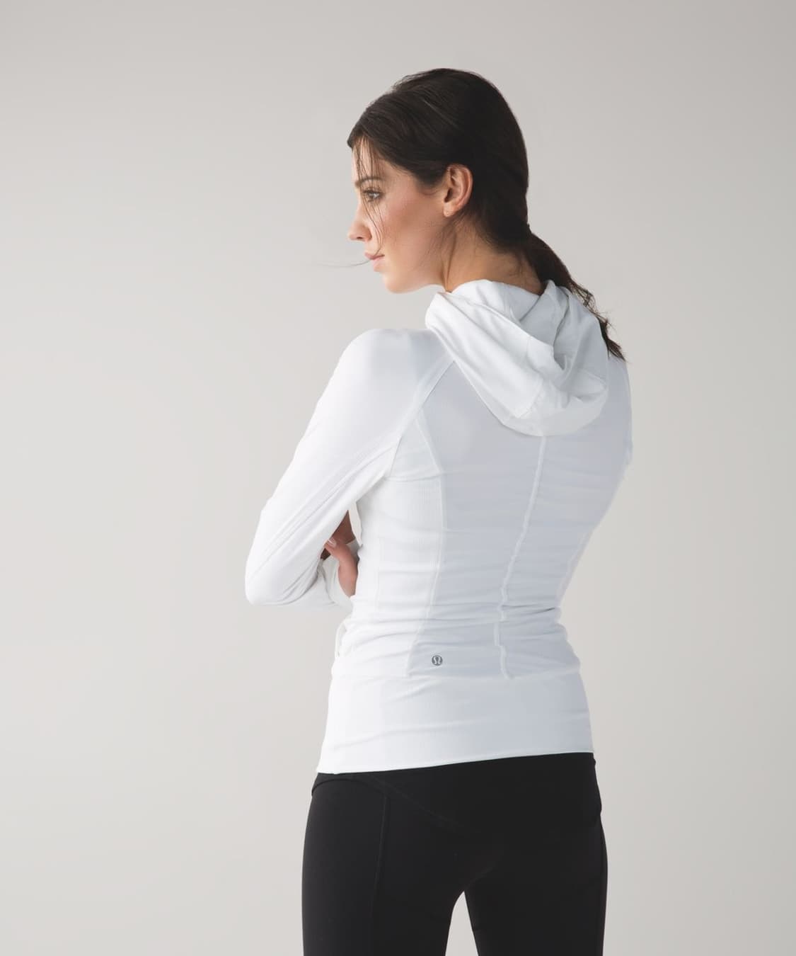 룰루레몬 뒷면 셔링 후드 집업 자켓 화이트 상품이미지2