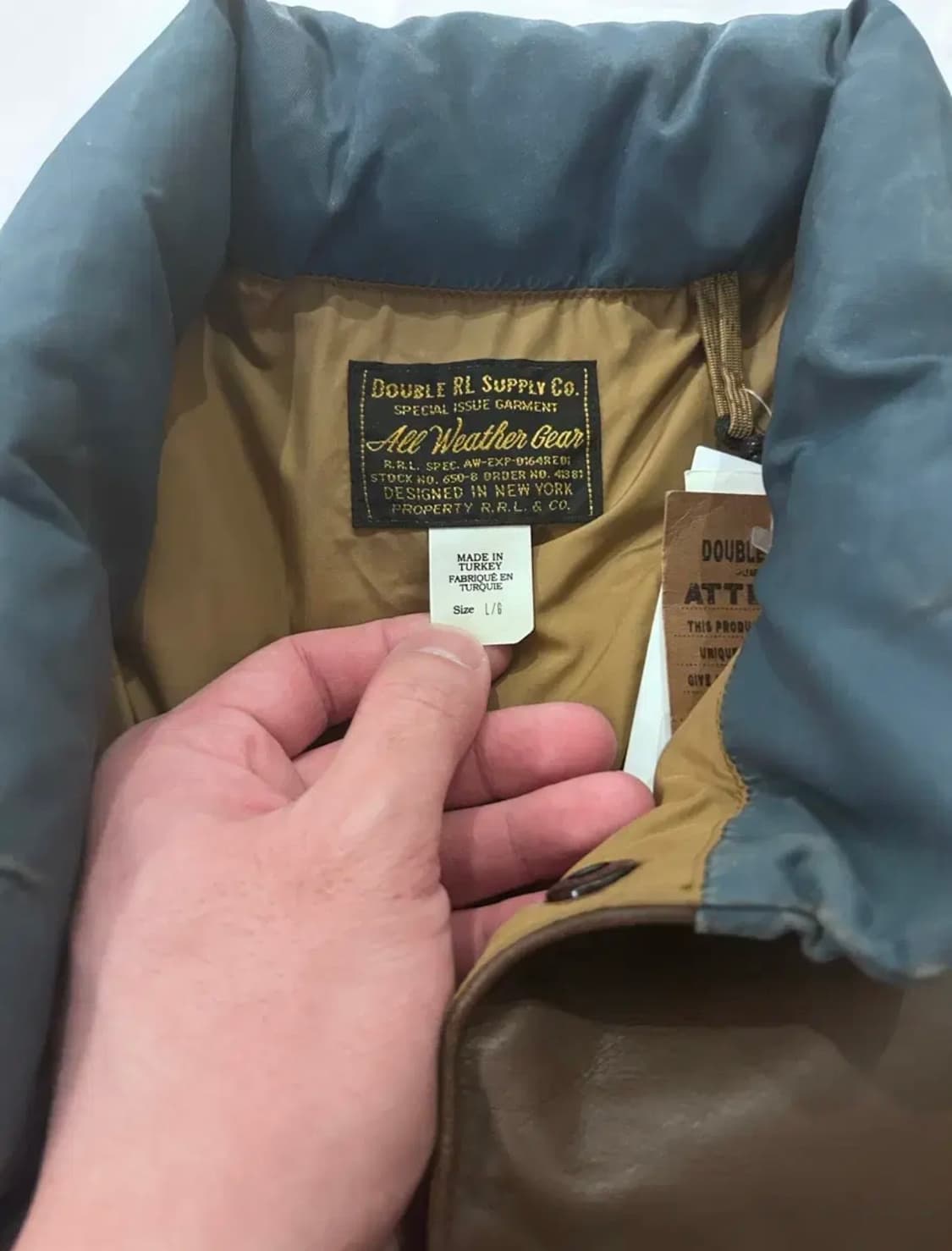 RRL 더블알엘 레더 요크 퀼트 레더 베스트 L 새상품 상품이미지3