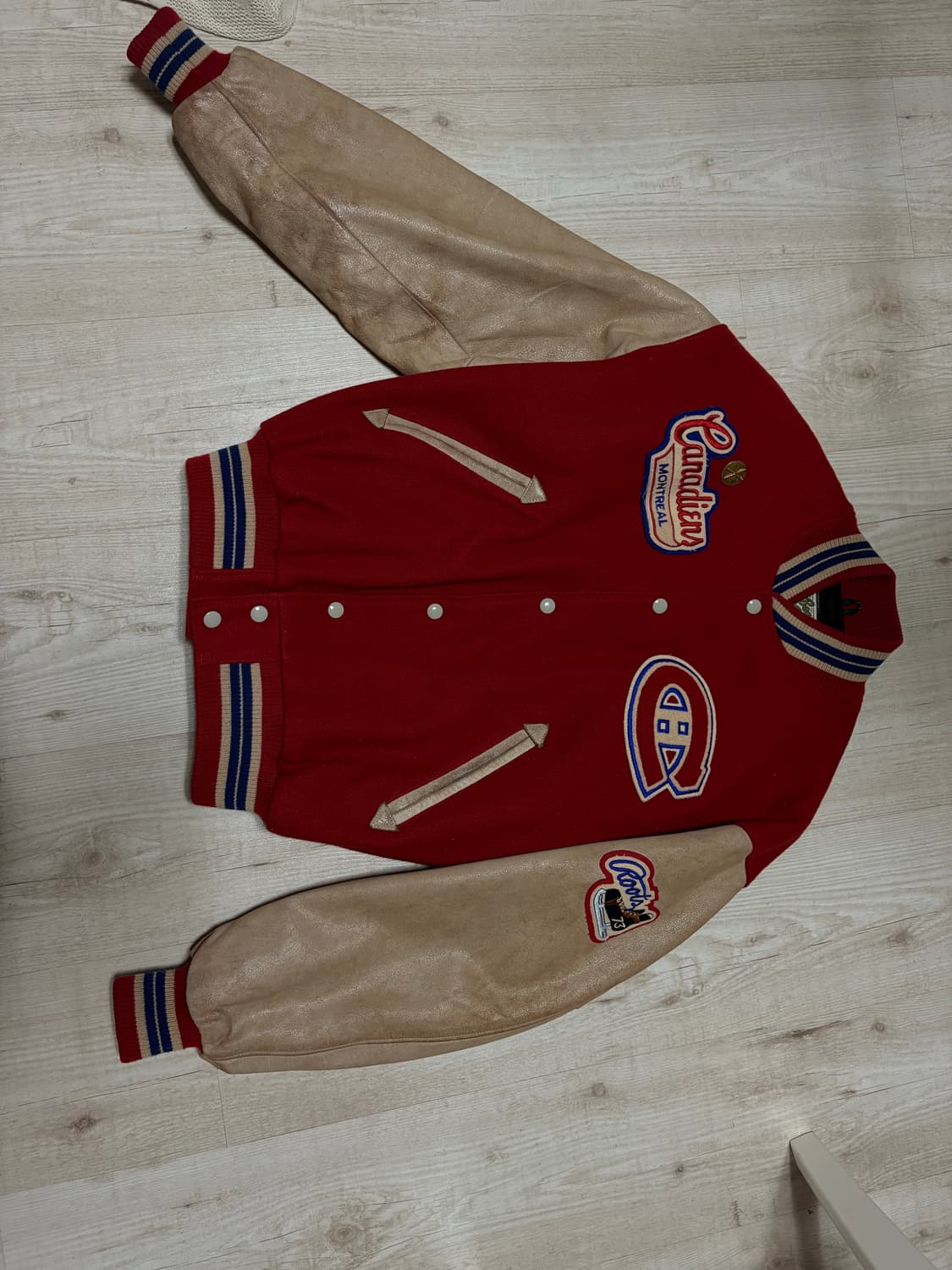 80sMonteal Canadiens Leather/Wool Jacket 상품이미지2