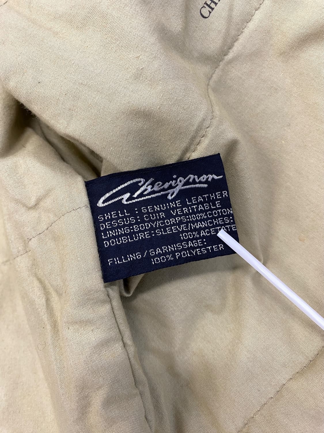 8-90's Chevignon 소가죽 헌팅 자켓 상품이미지10