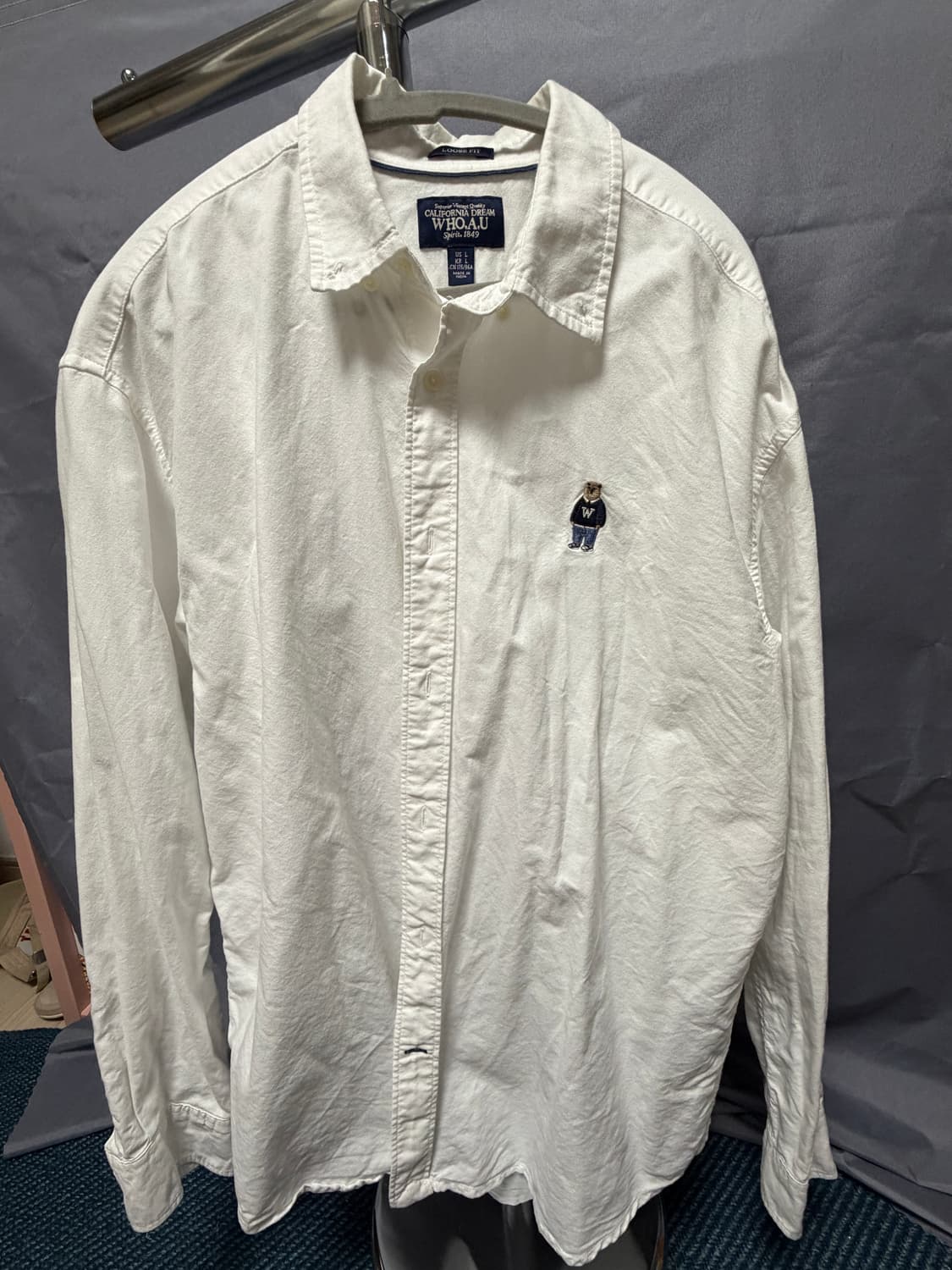 후아유 옥스포드 셔츠 화이트 L 상품이미지1