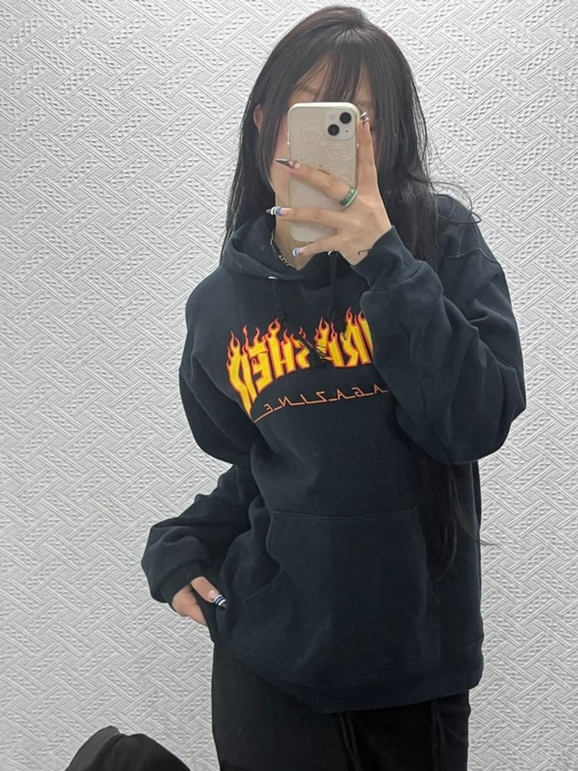 트레셔 스트릿 디아블로 불꽃로고 약기모 후드티 S C07607 상품이미지1