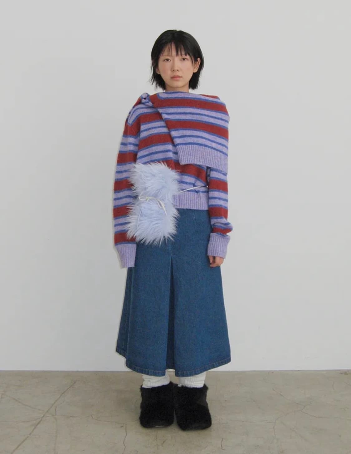 플리즈프로젝트 스트라이프 니트 퍼플 상품이미지1