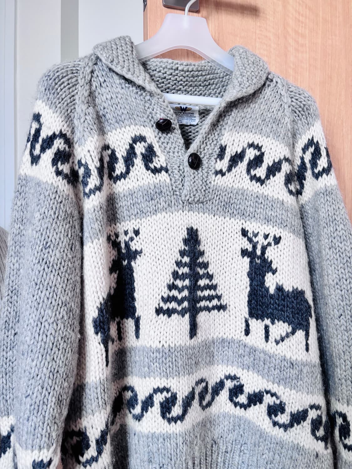 빈티지 대장템 그레이 사슴 코위찬 니트 상품이미지2