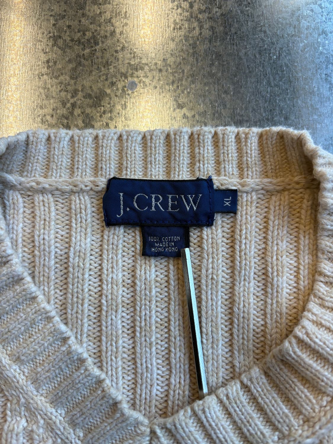 90s Jcrew 헤비 코튼 브이넥 니트 상품이미지3