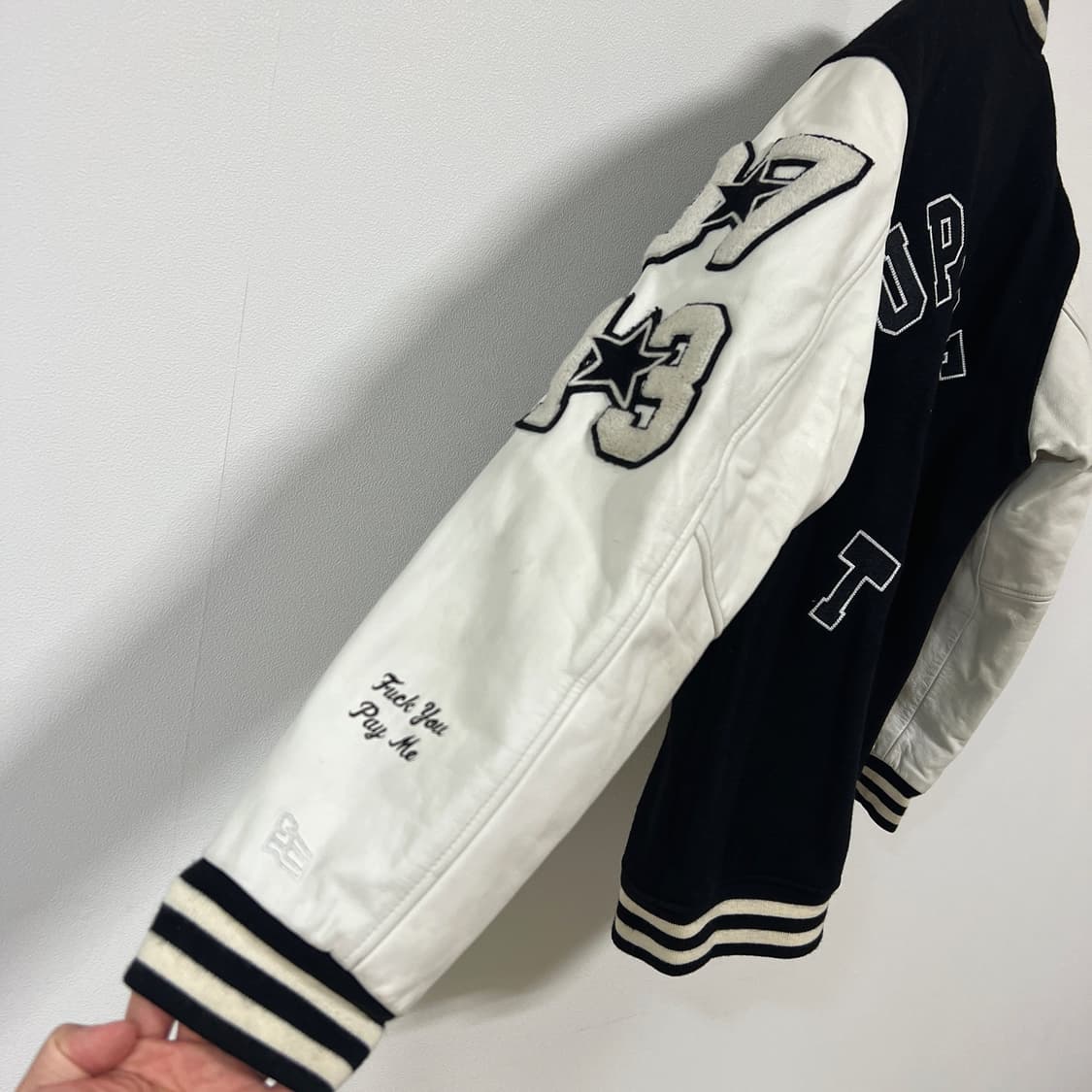 슈프림 06AW 올시티 베이스볼 바시티 자켓 검흰 상품이미지6