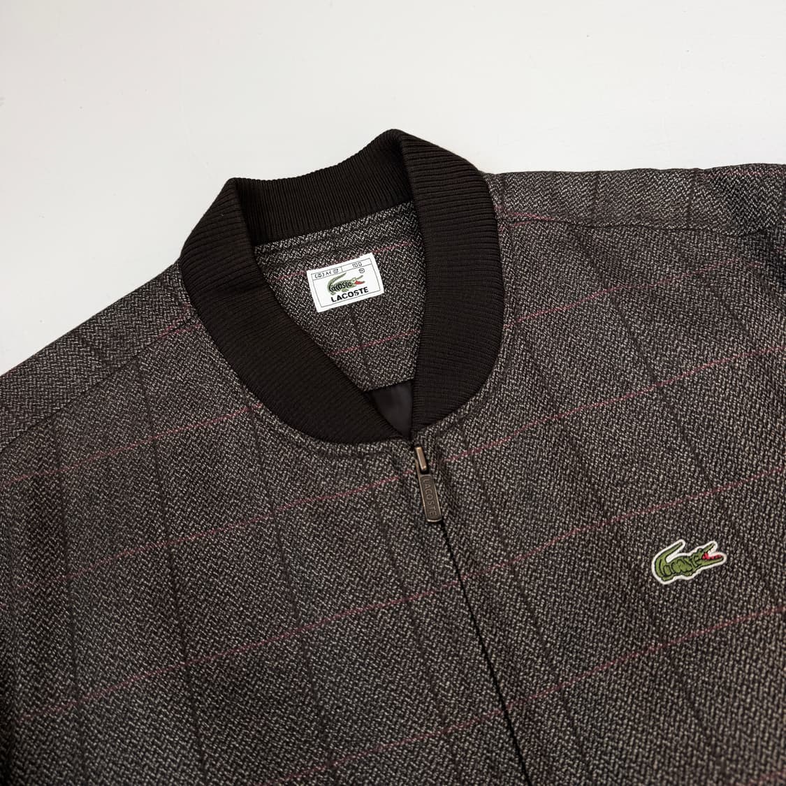 라코스테 90s 서광 모직 울 체크 블루종 자켓 상품이미지3