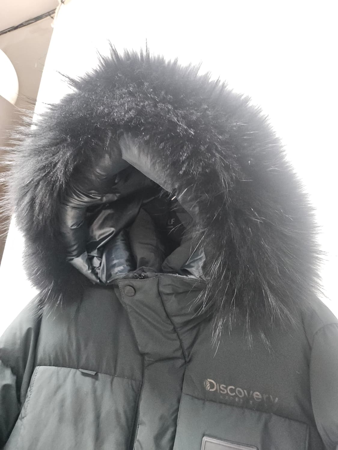 디스커버리 청녹색 패딩 점퍼 후드 퍼 95 상품이미지2