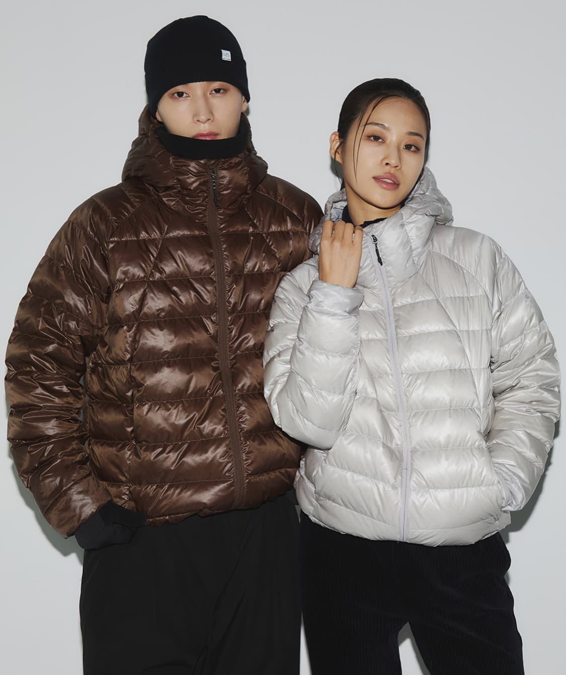 무신사스탠다드 아이언 라이트 다운 자켓 패딩 - 라이트 그레이 S 상품이미지2