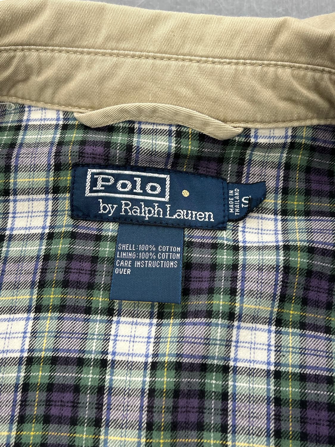 폴로 랄프로렌 베이지 체크 코튼 쉘 바라쿠타 봄버 자켓 상품이미지7
