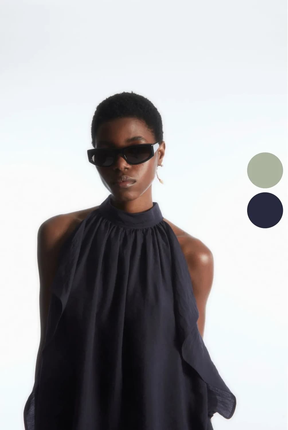 COS 코스 플로티 홀터넥 네이비 36 상품이미지1