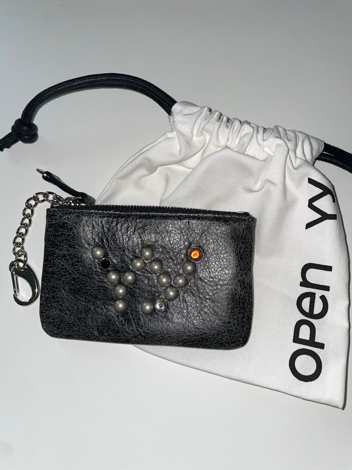 Open yy 스터드 체인 지갑 블랙 상품이미지1