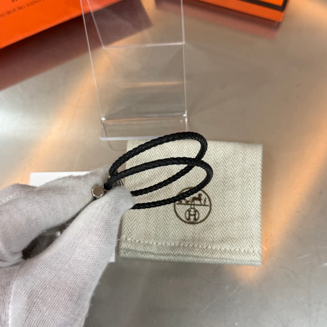 [리오브] 에르메스 투니스 트레세 스위프트 카프스킨 팔찌 상품이미지4