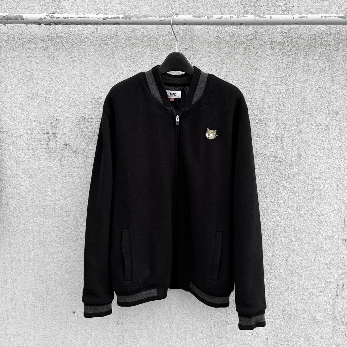 M)WAAC 왁 금장 로고 니트 집업 자켓 상품이미지1