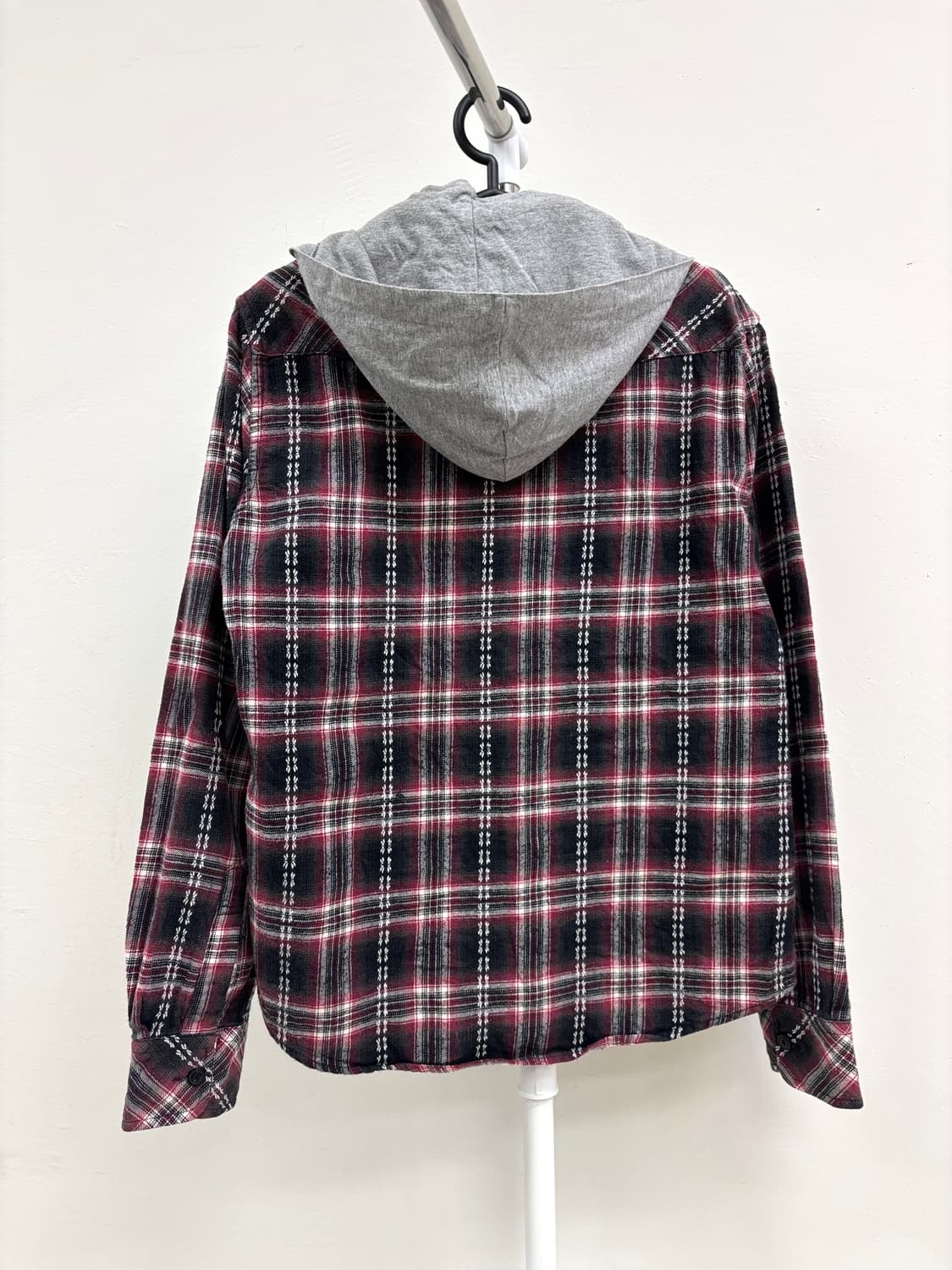 빈티지 펑크 락시크 체크 후드 셔츠 y2k 상품이미지6