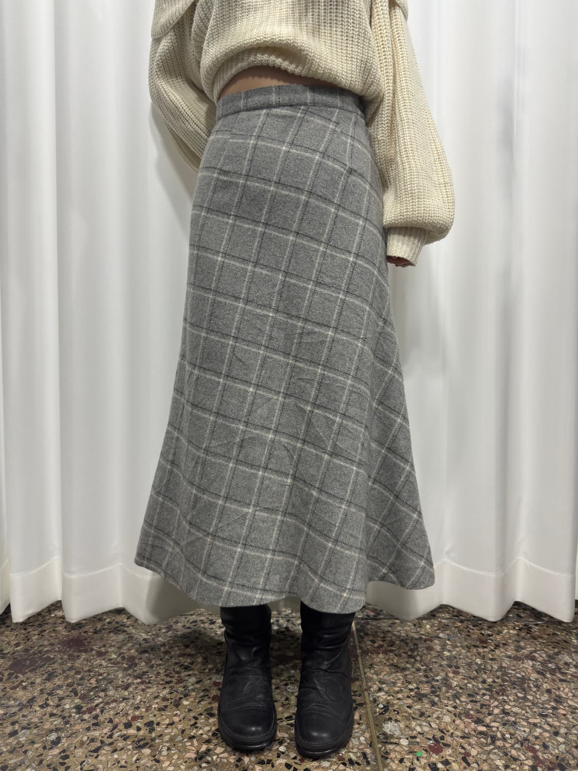 milles check long skirt 상품이미지2